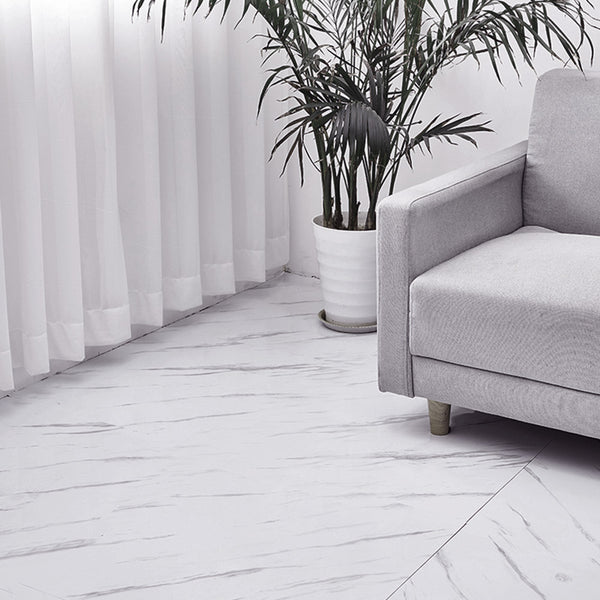 Vinyl Peel and Stick Wood Grain Floor Tile, 61cmx10m Self-Adhesive Vinyl Flooring Roll, Thicken Wear-Resistant Wallpaper Roll for Home Decor Floor & Wall Renovations, Pearl Marble