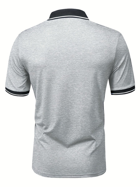 3pcs Set of Summer Collared Men'S Short Sleeve Polo Shirts Solid Color Plain Multicolor Golf Shirts Casual Athletic Wear Men'S Top