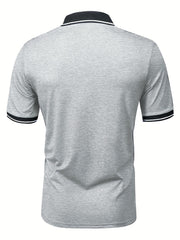 3pcs Set of Summer Collared Men'S Short Sleeve Polo Shirts Solid Color Plain Multicolor Golf Shirts Casual Athletic Wear Men'S Top