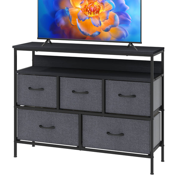 A Multi-functional Bedroom Furniture Piece Featuring A 5-drawer Dresser, TV Stand, Large Storage Cabinet, And A Closet Organizer With Fabric Drawers All Designed For Efficient Storage And Organization In Your Living Space 100x30x80cm