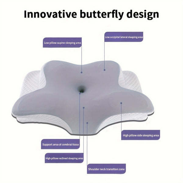 1pc Slow Rebound Cervical Pillow, Ergonomic Neck Contour Support for Side Sleep, Machine Washable Cool Soft Pillow Cover