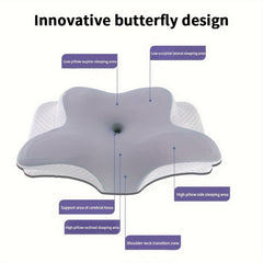 1pc Slow Rebound Cervical Pillow, Ergonomic Neck Contour Support for Side Sleep, Machine Washable Cool Soft Pillow Cover