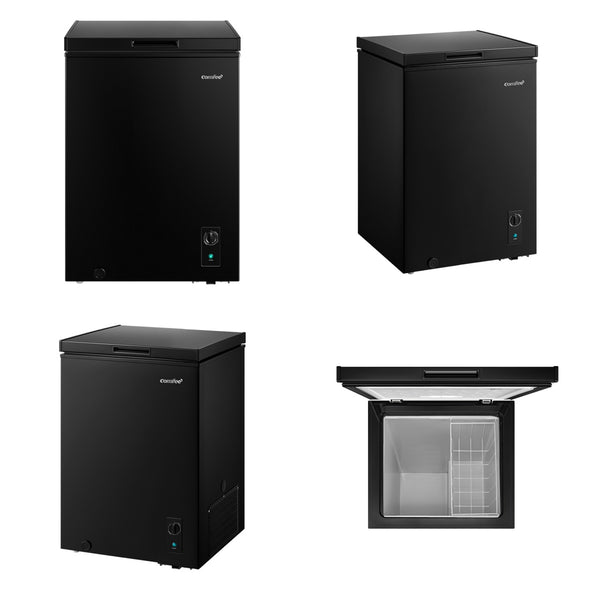 Midea Comfee 99L Multi-Functional Freestanding Chest Freezer: Perfect for Daily Use, with Freezer/Refrigeration Switch, 38dB Quiet Inverter Compressor, 4 Star Freezer Rating, Ideal for Homes & Outbuildings – Black [Energy Class E]