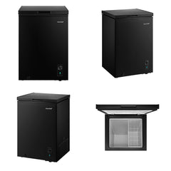 Midea Comfee 99L Multi-Functional Freestanding Chest Freezer: Perfect for Daily Use, with Freezer/Refrigeration Switch, 38dB Quiet Inverter Compressor, 4 Star Freezer Rating, Ideal for Homes & Outbuildings – Black [Energy Class E]