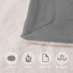 1pc Luxurious Double-Sided Sherpa Throw Blanket – Soft, Warm & Cozy Contemporary Blanket, Machine Washable, Perfect for Couch, Bed, Office & Travel, Ideal Gift