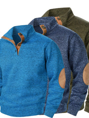 Men'S Long-Sleeve Casual Knit Shirt with a Stand Collar for Autumn And Winter, Suitable for Golf And Camping, Sold in a Set of Three