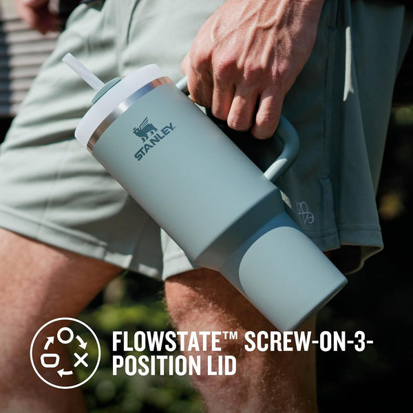 STANLEY Quencher H2.0 Flowstate Tumbler 1.2L - Cold for 11 Hours - Iced for 48 Hours - Metal Water Bottle with Straw, Handle and Lid - Dishwasher Safe - Travel Mug for Cold Drinks