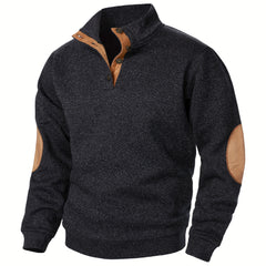 Men'S Long-Sleeve Casual Knit Shirt with a Stand Collar for Autumn And Winter, Suitable for Golf And Camping, Sold in a Set of Three