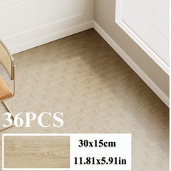 36-Pack High-Quality Self Adhesive Floor Tiles, 15x30cm Peel and Stick SPC Vinyl Planks for Kitchen, Bathroom, Bedroom & Living Room, Realistic Stone/ Wood Look Efffect Waterproof PVC Flooring, Easy DIY Installation