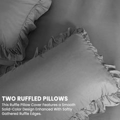 3-Piece Ruffle Frilled Duvet Cover Set – Soft, Comfortable Bedding with Pillowcases, Button Closure, Elegant Layered Design