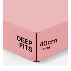 40 CM Extra Deep Fitted Sheets Single Double King Super King Size Bedsheets