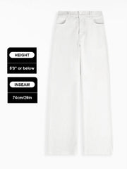 [Petite]KatchMe Women'S Wide Leg Jeans - Mid Rise Relaxed Fit Denim Pants, Soft Stretch Comfortable Trousers for Fall & Winter, Streetwear Casual Bottoms
