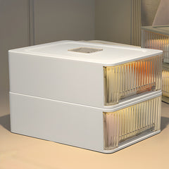 1pc Closet Storage System - Modular Stackable Bin with Dividers, 35x26x12cm Acrylic Organizer for Underwear, Accessories, 3 Styles (Open/12-Section/18-Section)