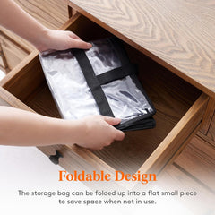 Lifewit 4 Pack Clear Plastic Storage Bags, 40L Foldable Clothes Storage Boxes Wardrobe Organizer Moving Bags with Reinforced Handle for Loft Wardrobe for Bedding Clothes Blanket Duvet