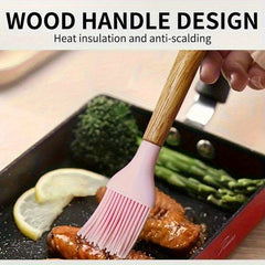 12pcs Silicone Kitchen Cooking Utensils Set with Wood Handle - Reusable Tableware Set for Camping, Picnic, Home, Party And Dinner