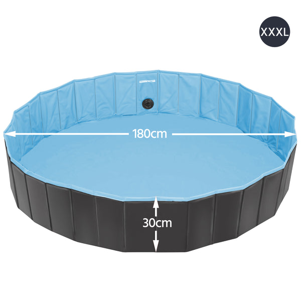Costoffs Pet Pool Foldable Dog Swimming Pool, Pet Pool Portable Bathing Swimming Tub for Garden/Beach/Yard/Home, L/XL/XXL/XXXL, Blue/Grey/Black/Ocean Blue