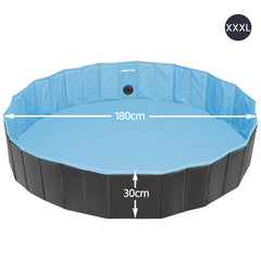 Costoffs Pet Pool Foldable Dog Swimming Pool, Pet Pool Portable Bathing Swimming Tub for Garden/Beach/Yard/Home, L/XL/XXL/XXXL, Blue/Grey/Black/Ocean Blue