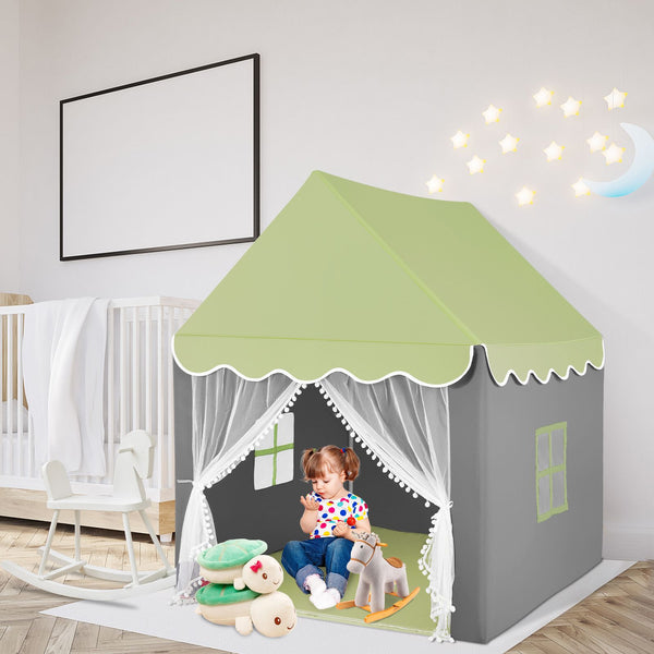 Large Kids Play House with Washable Mat and Star Lights