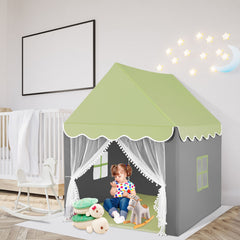 Large Kids Play House with Washable Mat and Star Lights