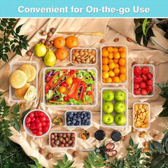 48pcs / 24pcs Plastic Refrigerator Storage Boxes, (24/12 Lids + 24/12 Containers) Kitchen Fresh‑Keeping Container Set, Refrigerator And Freezer Organizers, Fruit And Vegetable Sealed Boxes, Airtight Design, Easy‑Open Lids, Stackable Design, with Labels An