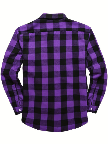 Men's 3pcs Fashion Casual Flannel Plaid Shirts for All Seasons