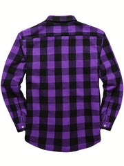 Men's 3pcs Fashion Casual Flannel Plaid Shirts for All Seasons