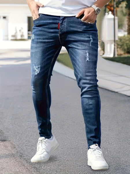 Men's Elastic Jeans Slim Fit Korean Style for Teens