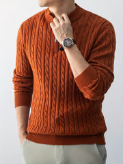 Christmas Gift for Men, New Twist Zipper Collar Pullover Sweater, Autumn And Winter Style, with Velvet, Thickened, Warm And Cold-Resistant, Can Be Worn Inside Or Outside, Casual And Versatile Essential, Knit