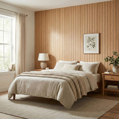 1pc 3D Imitation Wood Grain Grille Wall Panels, 300*40cm, Self-adhesive Vertical Stripe Wall Stickers, Peel and Stick, TV Background Decoration Stickers for Bedroom and Living Room, Kitchen and Bathroom Wall Renovation Stickers, Ideal for Renovating Livin