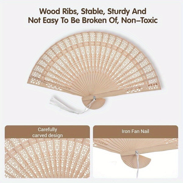 Bamboo Folding Fan Vintage Hand Fans for Party Wedding Dancing Flush Fan Breeze