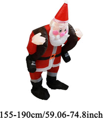Santa Claus Inflatable Costume - Waterproof Festive Jumpsuit - Blow up Christmas Santa Claus Suit - for Parties Family Gathering Performance Activities Celebrations