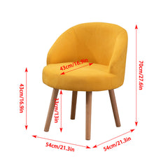 Set of 2 Small Accent Occasional Lounge Sofa, Guest Reception Sofa Chair Office Chair, Tub Chairs Upholstered Fabric with Solid Wood Legs