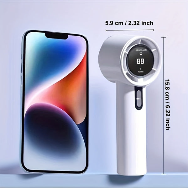 1 Rechargeable Handheld Fan - Portable Handheld Fan - High-Speed Adjustable USB Charging Fan, 100 Speed Regulation, Compact Face Cooling Fan for Indoor/Outdoor Use, Comes with a Hanging Rope, Handheld Cooling Fan | Stylish Handheld Fan