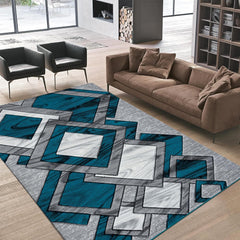 1pc Area Rug – Dazzling Abstract High-Weight Thick Design – Super Soft, Durable, Comfort-Feel Texture – Ideal for Living Room, Dining Room, Bedroom & Office Flooring