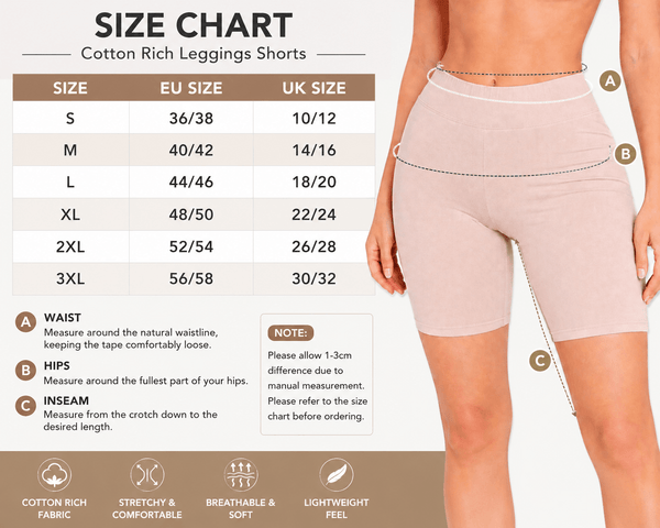 Cotton Rich Stretch Leggings Shorts for Women