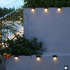 10pcs set of solar outdoor garden lights, home garden layout staircase deck lights, hallway wall lights, railing decorative lights, holiday decorative atmosphere lights, IP44