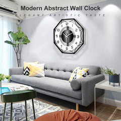 Wall Clock Metal Clock [35*35CM] Modern Silent Non-Ticking Black Clock Skeleton Design for Living Room, Bedroom, Office (Excluding Battery)