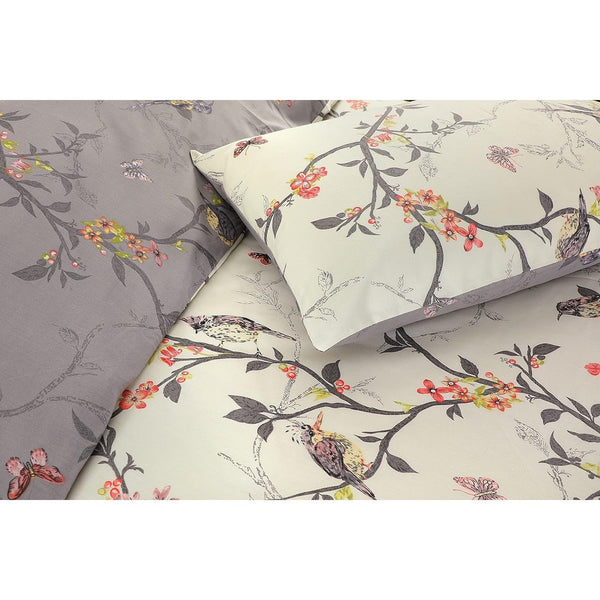 3pcs Caramel Flower Duvet Cover Set - Premium Floral Duvet Cover with Pillow Cases Super Soft Flower Bedding Sets Breathable Reversible Grey Quilt Covers, Machine Washable Double King Superking Size