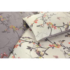 3pcs Caramel Flower Duvet Cover Set - Premium Floral Duvet Cover with Pillow Cases Super Soft Flower Bedding Sets Breathable Reversible Grey Quilt Covers, Machine Washable Double King Superking Size