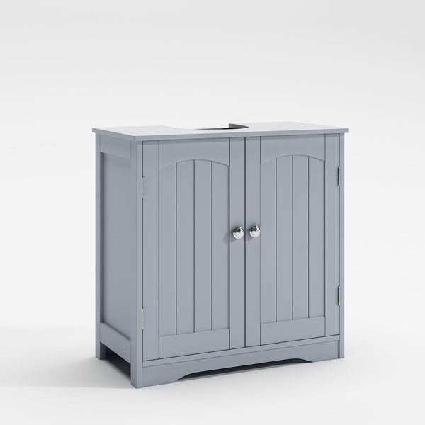 Under Sink Bathroom Cabinet, Free Standing Wooden Sink Storage Unit, Basin Cupboard With 2 Door, Bathroom Cabinet Space Saver Organizer