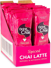 Drink Me Chai Spiced Chai Latte Powder – 30 x 15g Sachets – Aromatic Blend of Spices with Skimmed Milk & Sweetened Black Tea – Vegetarian – Instant Tea Drink – Boxed Packaging