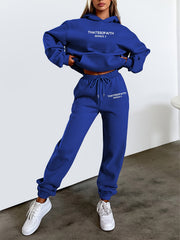Fashionable Set of Sweatshirt And Long Pants with Letter Prints for Women