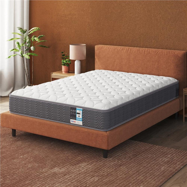 Costoffs Single/Double Bed Mattress Medium Firm Pocket Coil Spring Mattress, Vacuum Packed, Fabric Encased Coil, Bedroom Furniture, 90x190cm/130x190cm, Grey/White