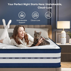 King Size Mattress (150x200x28cm/135x190x28cm) 2000+ Pocket Springs & Gel Memory Foam 7-Zone Ortho Support Reinforced Reduction Medium Firm Fits King Size Bedding 45cm Rolled Box (Christmas, Halloween Valentine's Day gifts), 200-Night Trial Christmas gift