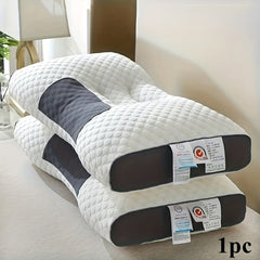 Pack of 2/1 Sleeping Pillows, Ergonomic Neck Support Pillow, Adjustable Contour Support Pillow for Deep Sleep, Breathable Skin-Friendly, Moisture-Wicking, All-Season-1000/2000g
