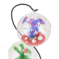 Mini Hanging Glass Aquarium with Stand - Creative Desk Tank for Fish or A Clear Vase for Succulents/Hydroponics, Small Modern Tabletop Oasis Offering Unique Home & Office Decor and A Soothing Gift Idea