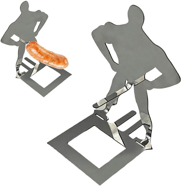 Stainless Steel Hot Dog Grill, Funky Muscle Man Hot Dog Grill, Portable Hot Dog Grill-Camping And Party BBQ Additions