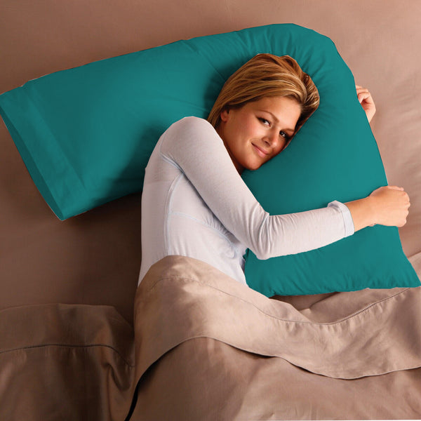 Adam Home V Pillow with Pillowcase Extra Filled Hollow Fiber for Neck Support, Orthopedic, Maternity Pregnancy & Nursing Super Soft & Comfortable V shaped Pillow with Pillowcase