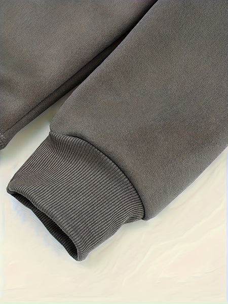 2pcss Autumn Winter Men'S Fashion Suit, Western Style Outdoor Half-Zipper Sweatshirt And Cargo Pocket Long Pants 2pcs Set