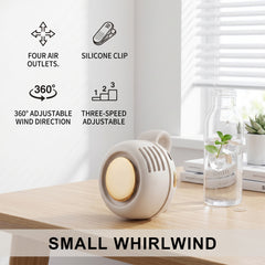 Mini Clip on Fan, Ultra Compact 360° Portable Handheld Fan, 50% Smaller with High Density Battery, Long Lasting Desk Fan, A Good Item for Travel, Outdoor.